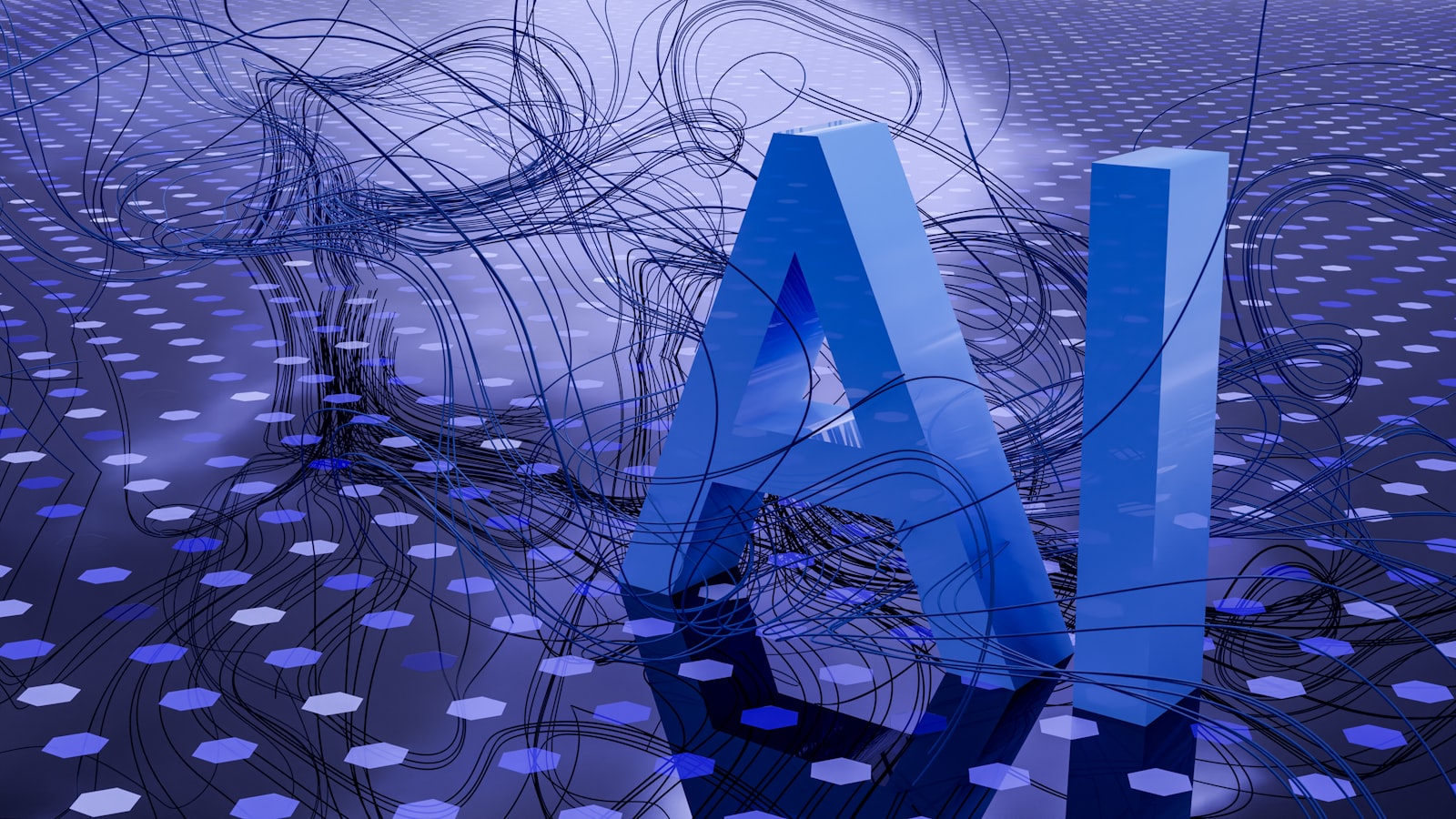 Zaawansowany interfejs AI z geometrycznymi liniami — ilustracja do artykułu o deadline AI Act 2 sierpnia 2026